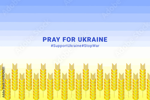 in support of ukraine background in the colors of the flag of ukraine with a golden ear of wheat