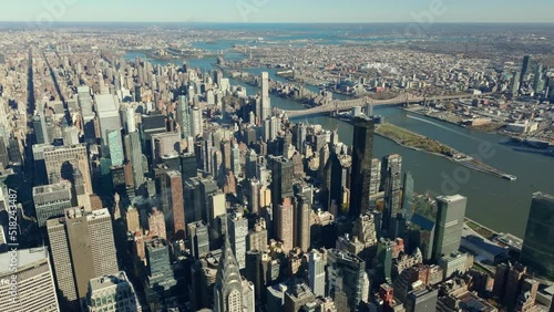 Wallpaper Mural Cityscape from height. High rise buildings and Queensboro Bridge spanning East river and island. Manhattan, New York City, USA Torontodigital.ca