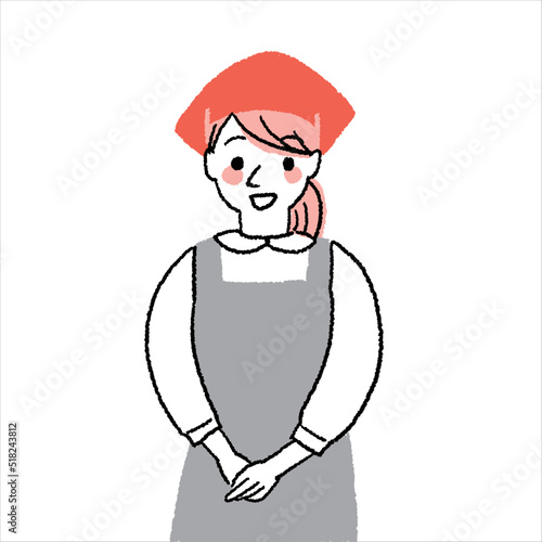 パートで働く若い女性