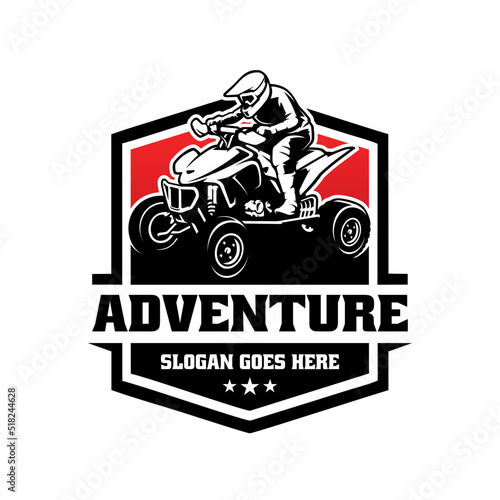 atv racing illustration logo vector