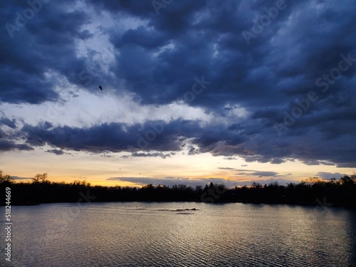 Sunset over lake