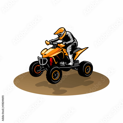 atv racing illustration logo vector