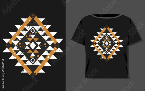 Tribal geometric logo. illustration shirt vector design.