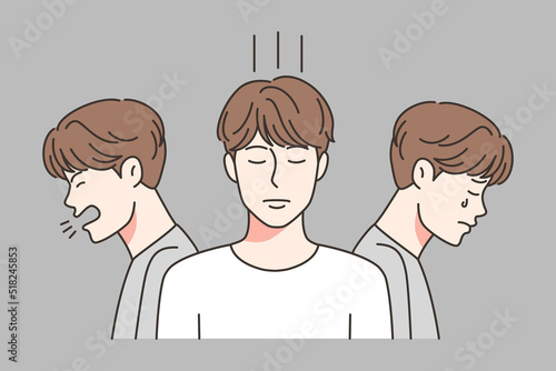 Man having different emotions 