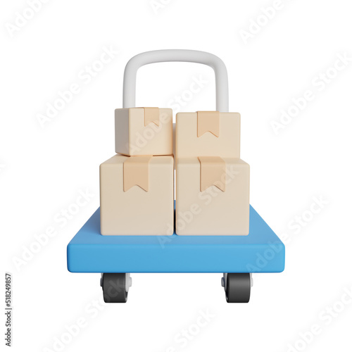 Packaging Dolley 3D Rendering Illustration photo