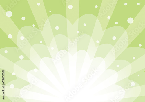 かわいい集中線背景　緑