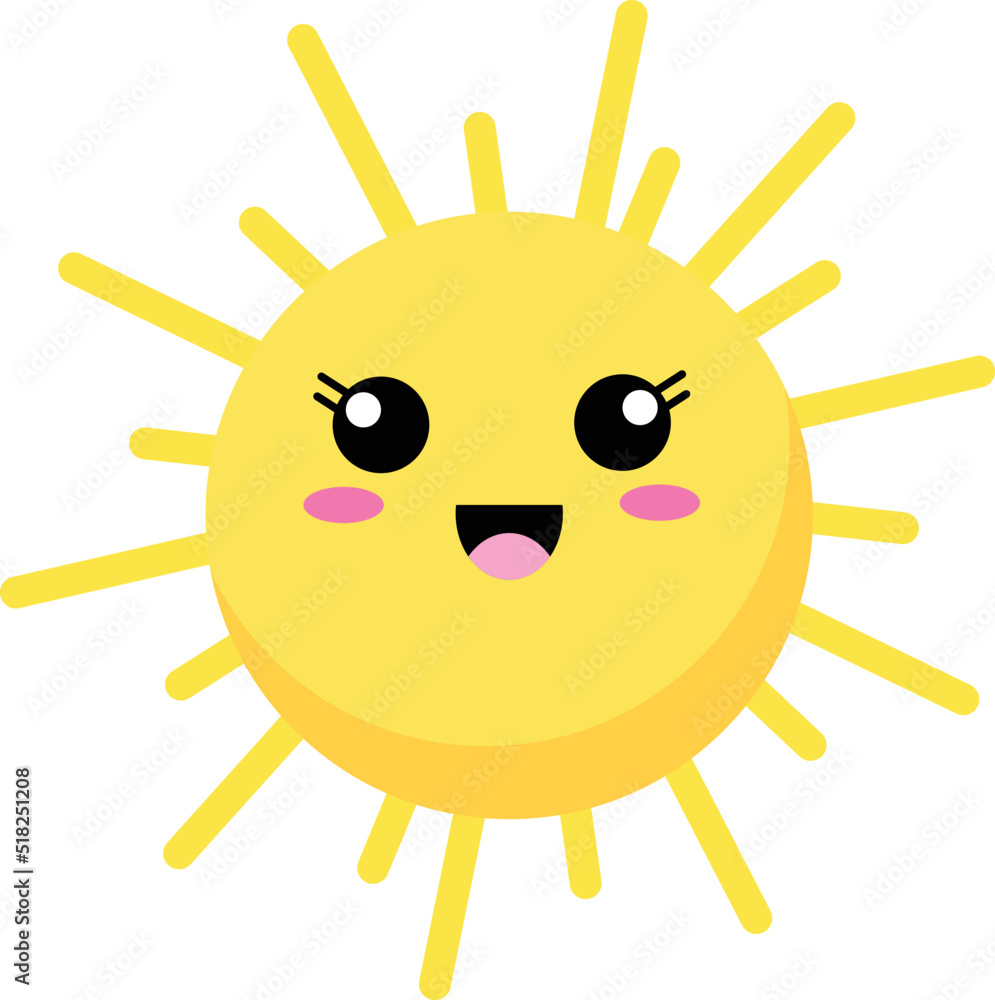 Cute sun vector illustration. sun clip art or image.