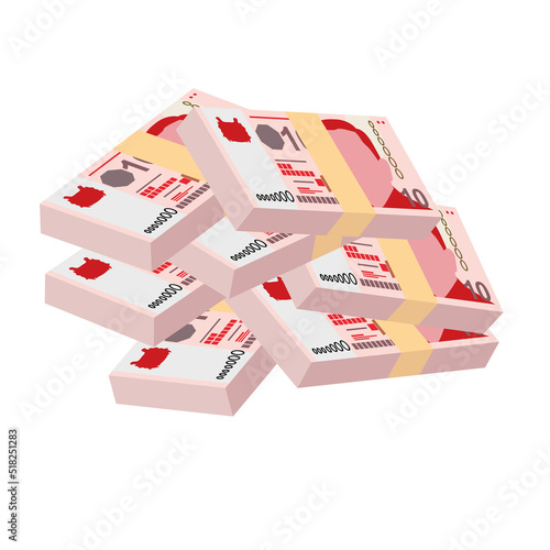 Singaporean Dollar Vector Illustration. Singapore, Brunei money set bundle banknotes. Paper money 10 SGD. Flat style. Isolated on white background. Simple minimal design.