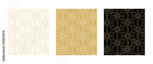 Background pattern seamless geometric line abstract gold luxury color vector. Christmas background set.