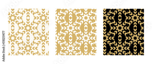 Fototapeta Naklejka Na Ścianę i Meble -  Background pattern seamless geometric line abstract gold luxury color vector. Christmas background set.