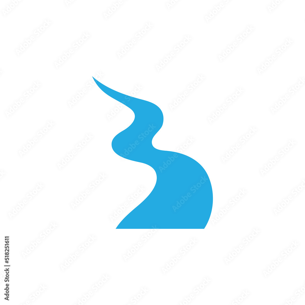 River vector icon illustration logo design River vector icon illustration logo design