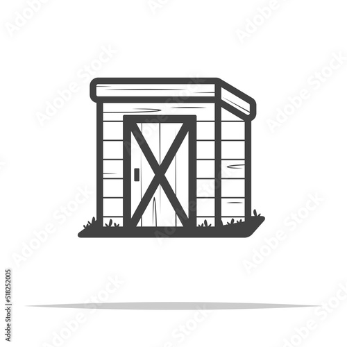 Wooden shed icon transparent vector isolated
