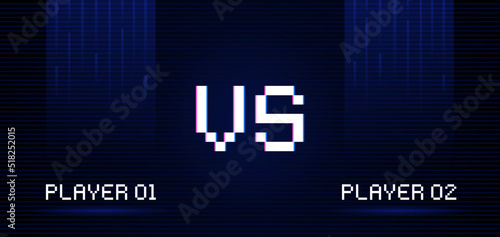 Modern trendy versus battle background. Competitions between two players. Vs battle background with lighting effect and shining projectors from above. Vector illustration