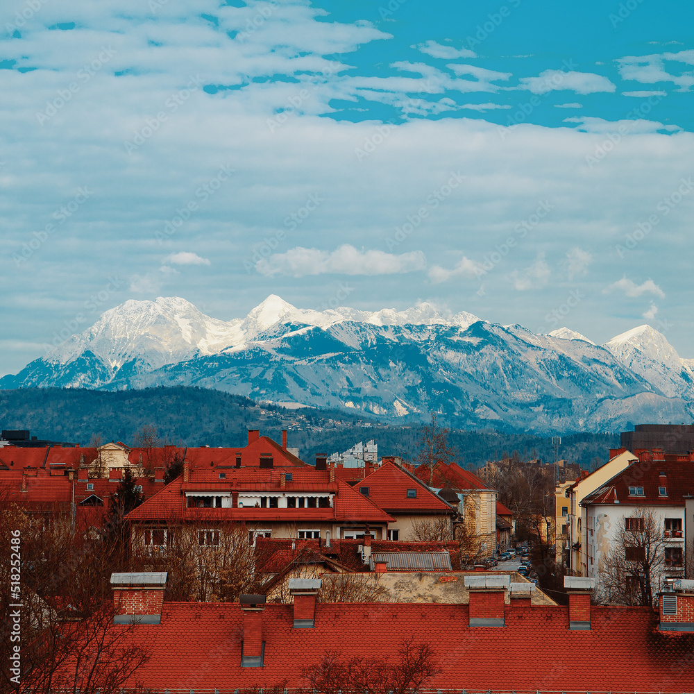 Slovenia. Ljubljana. Travel concept. Mountain view