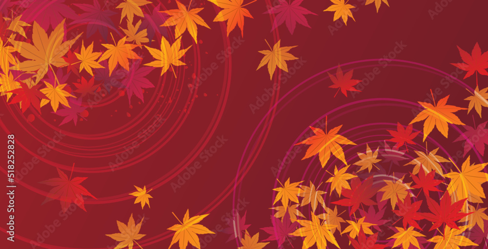 秋の紅葉和風背景
秋の紅葉和風背景
