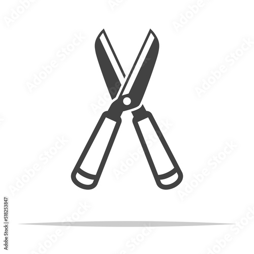 Hedge shears icon transparent vector isolated