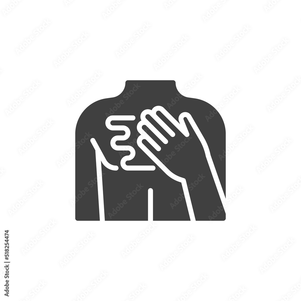 Body cream applying vector icon Body cream applying vector icon