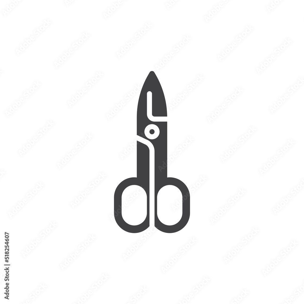 Manicure scissors vector icon Manicure scissors vector icon