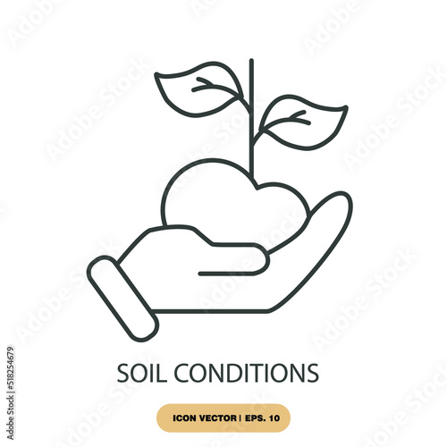 soil conditions  icons  symbol vector elements for infographic web