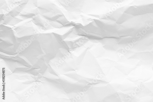 White crumpled paper texture background  clean white wrinkled paper  top view.