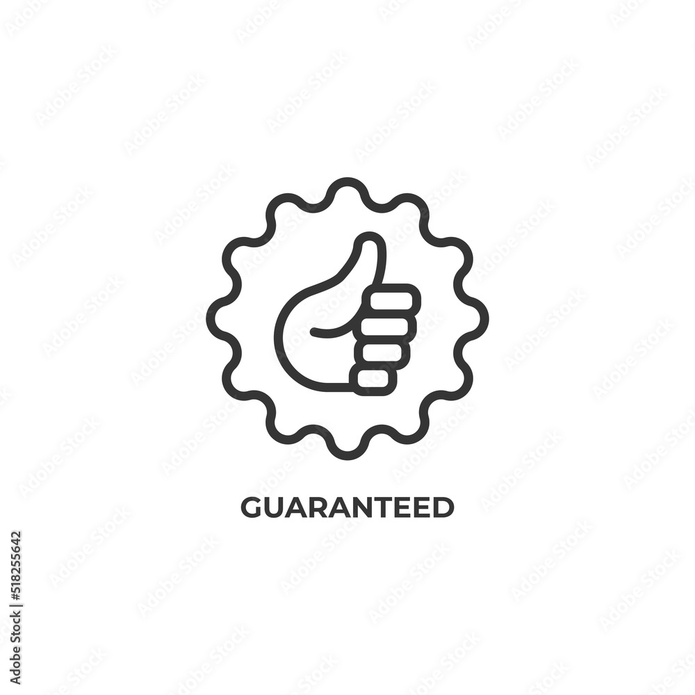 guaranteed line icon. linear style sign for mobile concept and web design. Outline vector icon. Symbol, logo illustration. Vector graphics guaranteed line icon. linear style sign for mobile concept and web design. Outline vector icon. Symbol, logo illustration. Vector graphics
