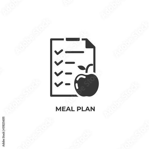 meal plan vector icon. filled flat sign for mobile concept and web design. Symbol, logo illustration. Vector graphics