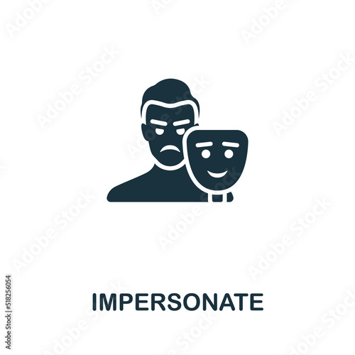 Impersonate icon. Monochrome simple line Harassment icon for templates, web design and infographics