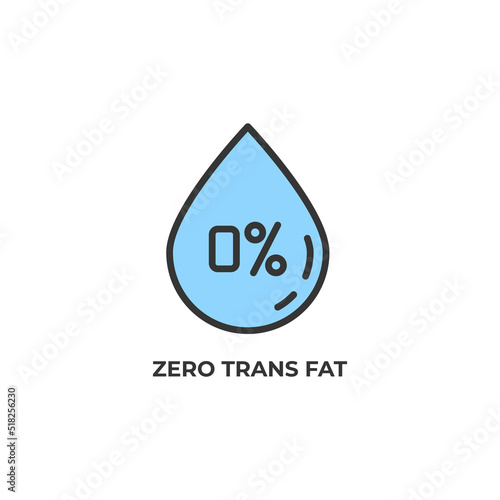 zero trans fat vector icon. Colorful flat design vector illustration. Vector graphics