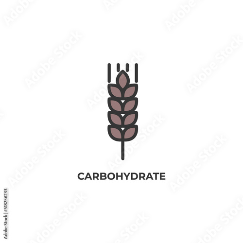 carbohydrate vector icon. Colorful flat design vector illustration. Vector graphics