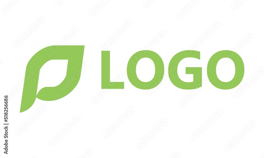 Abstract Letter P Green Leaf Nature Logo Design Concept Abstract Letter P Green Leaf Nature Logo Design Concept