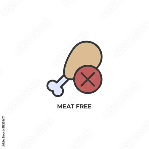 meat free vector icon. Colorful flat design vector illustration. Vector graphics
