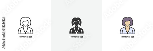 nutritionist icon. Line, solid and filled outline colorful version, outline and filled vector sign. Idea Symbol, logo illustration. Vector graphics