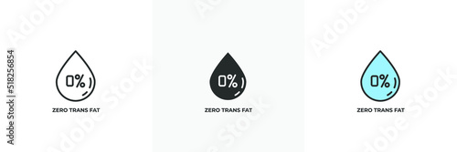 zero trans fat icon. Line, solid and filled outline colorful version, outline and filled vector sign. Idea Symbol, logo illustration. Vector graphics