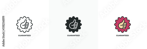 guaranteed icon. Line, solid and filled outline colorful version, outline and filled vector sign. Idea Symbol, logo illustration. Vector graphics