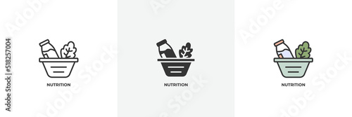nutrition icon. Line, solid and filled outline colorful version, outline and filled vector sign. Idea Symbol, logo illustration. Vector graphics