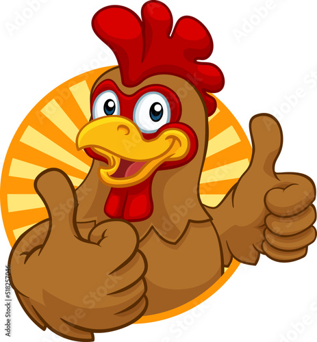 Chicken Cartoon Rooster Cockerel Character Fototapet
