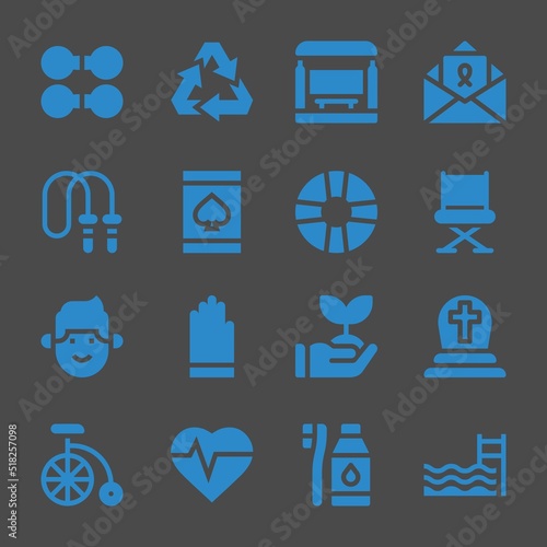 life web icons. Dumbbell and Recycling, Letter and Chair symbol, vector signs