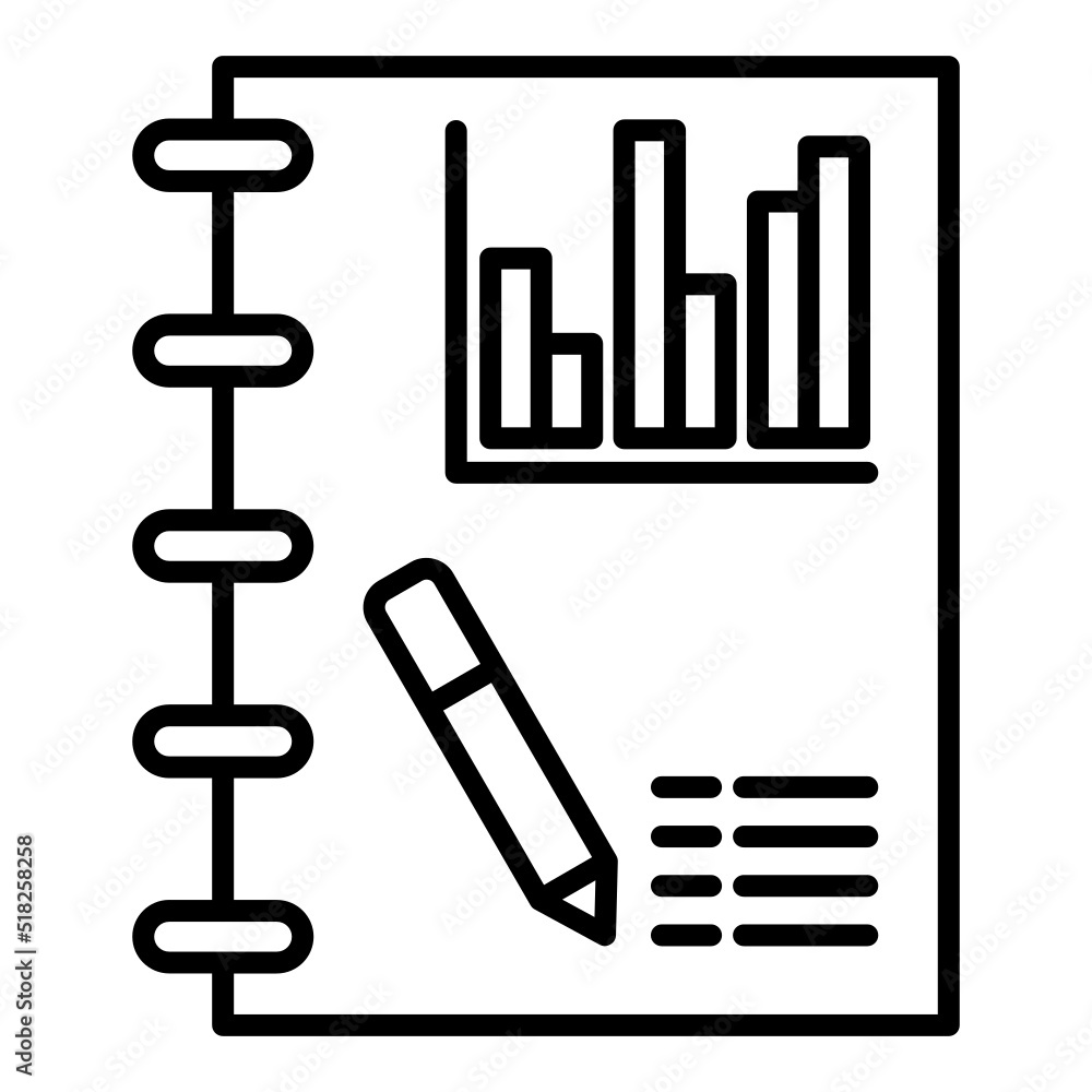 business report icon and bar graph business report icon and bar graph