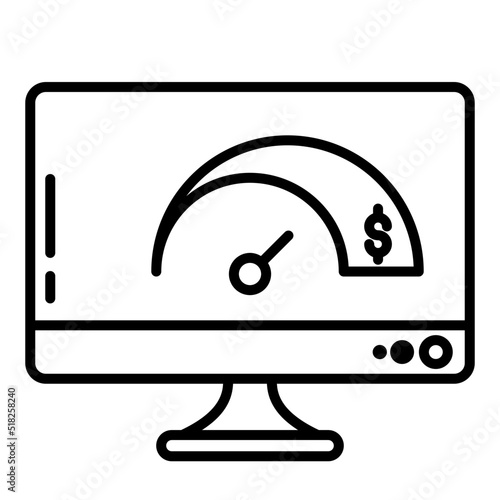 business booster and computer monitor icon