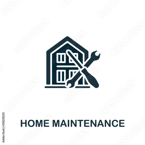 Home Maintenance icon. Monochrome simple line Housekeeping icon for templates, web design and infographics