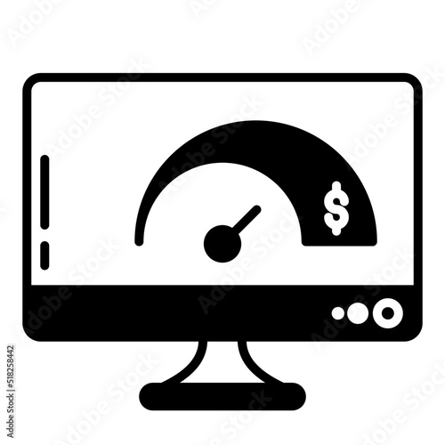 business booster and computer monitor icon