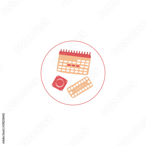 Contraception concept. Pregnancy control method. Vector illustration