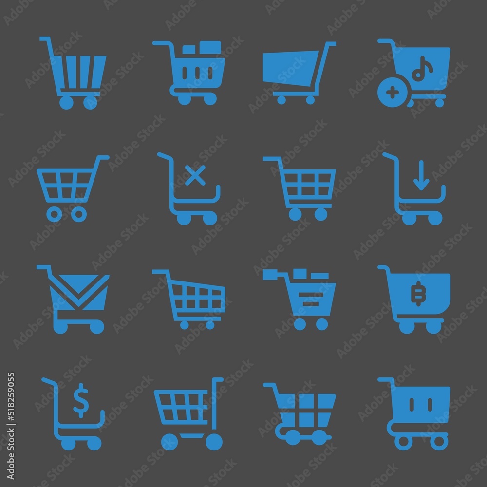 on-line web icons. Shopping cart and Shopping cart, Shopping cart and Shopping cart symbol, vector signs