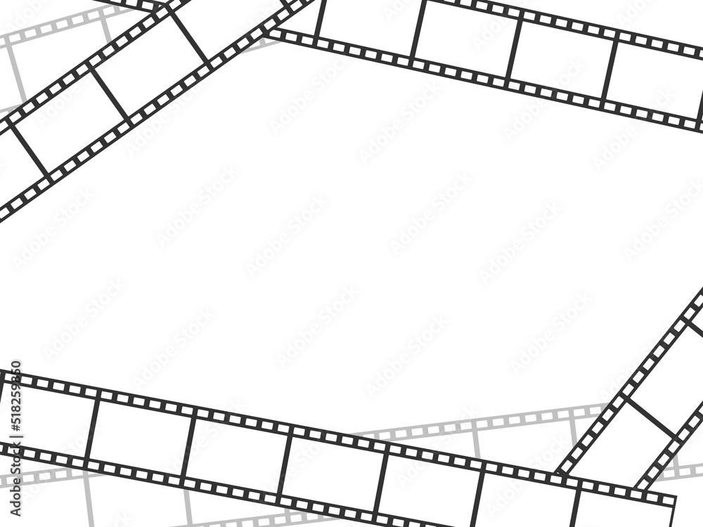 Fototapeta premium シンプルな映像写真フィルムのラインフレームイラスト