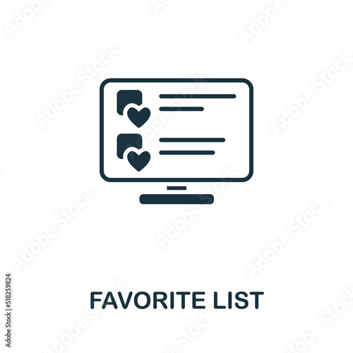 Favorite List icon. Monochrome simple line Online Store icon for templates, web design and infographics photo
