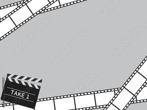 ワンカット映像のフィルムフレーム背景イラスト