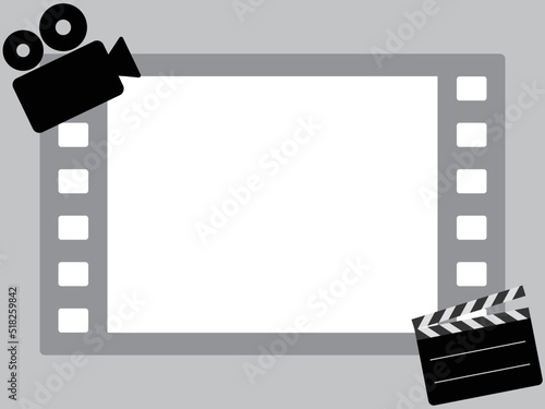 ワンカット映像動画のフィルムフレーム背景イラスト