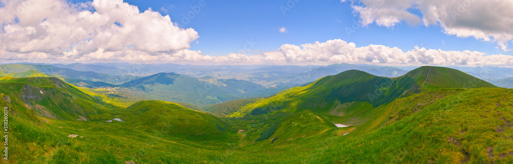 panoramic view of the Ukrainian Carpathian mountains
