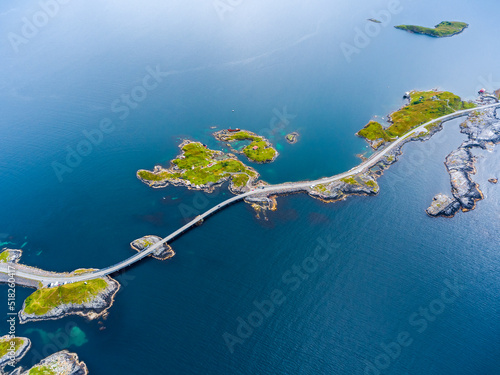 Fotobehang Atlantic Ocean Road aerial photography.