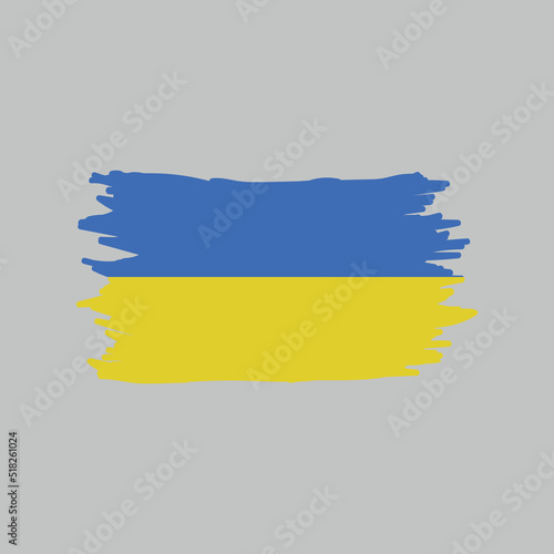 Ukrainian flag. Ukrainian flag is written with brush isolated on white background. Vector illustration